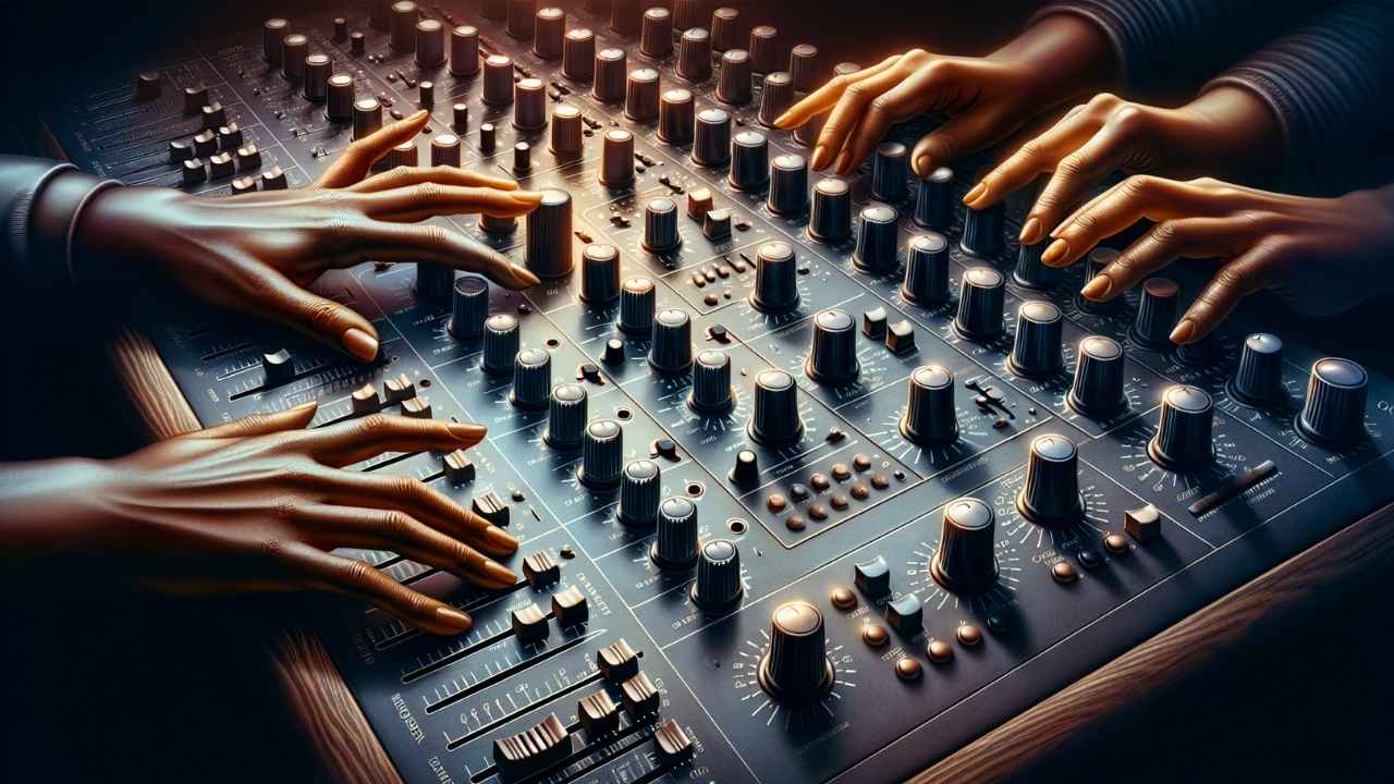 An artistic representation of essential features in an analog synth such as sound quality and modulation capabilities