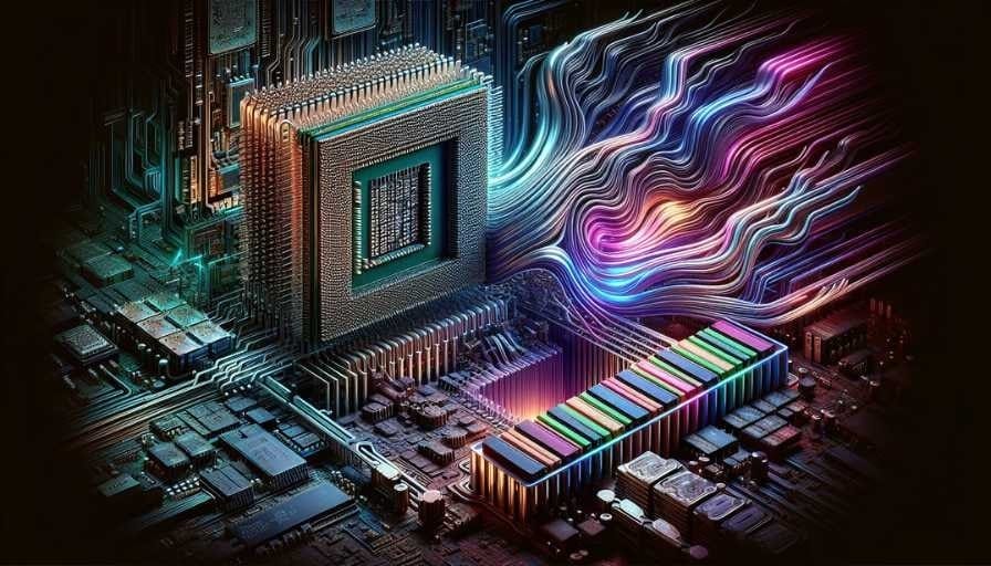 Illustration of computer processor and RAM for apple macs and interl based PCs